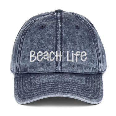 Beach Life Vintage Cotton Twill Cap New England Trading Co Navy